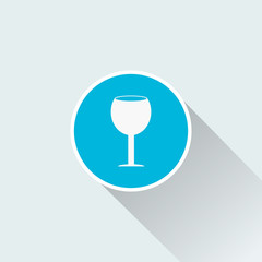 wine glass icon with long shadow