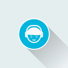 flat dj man icon