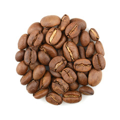circle of coffee beans