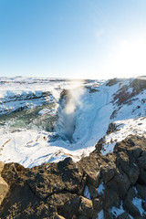 Iceland winter fall landscape, snow, sky - March 2017