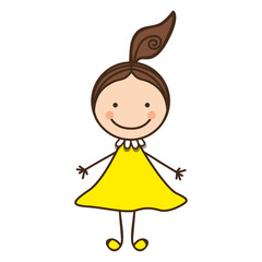 happy woman cartoon icon, vector illustration design