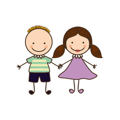 couple boy and girl cartoons icon, vector illustration design