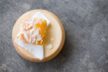 Toasted bread with butter and sprinkle with sugar