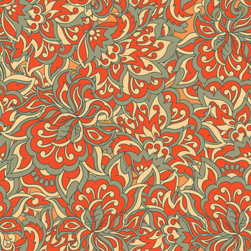 vintage floral seamless patten. Classic Baroque wallpaper. seamless vector background