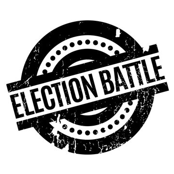 Election Battle rubber stamp. Grunge design with dust scratches. Effects can be easily removed for a clean, crisp look. Color is easily changed.