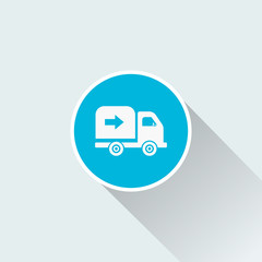 delivery truck icon with long shadow