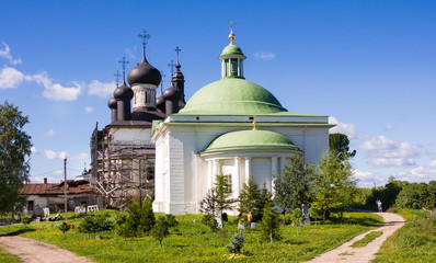 Holy Trinity Church and cathedral Christ Resurrection at the Goritsy Monastery of Resurrection Vologda region, Russia