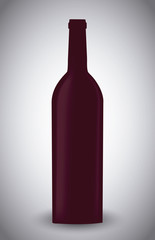 wine bottle icon over gray background. colorful design. vector illustration