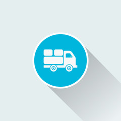 delivery truck icon with long shadow