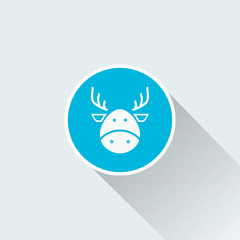 reindeer icon with long shadow