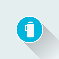 Flat tea thermos icon