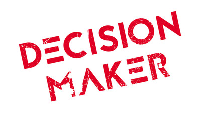 Decision Maker rubber stamp. Grunge design with dust scratches. Effects can be easily removed for a clean, crisp look. Color is easily changed.
