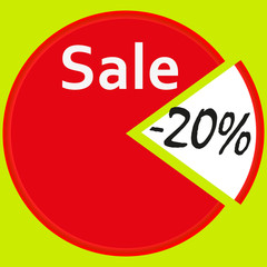 vector image of banner with discounts on a yellow background