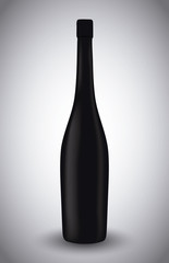 wine bottle icon over gray background. vector illustration