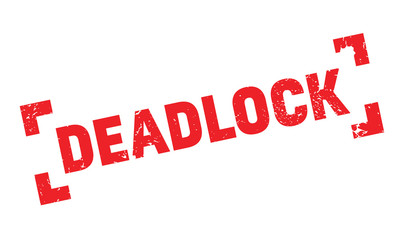 Deadlock rubber stamp. Grunge design with dust scratches. Effects can be easily removed for a clean, crisp look. Color is easily changed.