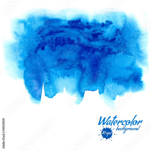 "Blue watercolor vector background" Stock image and royalty-free vector