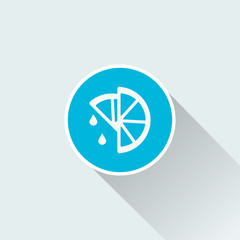 lemon icon with long shadow. fruit sign