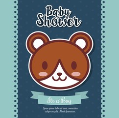 Fototapeta na wymiar baby shower invitation with bear icon. colorful design. vector illustration