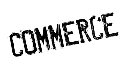 Commerce rubber stamp. Grunge design with dust scratches. Effects can be easily removed for a clean, crisp look. Color is easily changed.