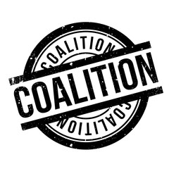 Coalition rubber stamp. Grunge design with dust scratches. Effects can be easily removed for a clean, crisp look. Color is easily changed.