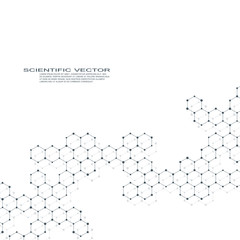 Hexagonal molecule DNA. Molecular structure of neurons system. Genetic and chemical compounds. Chemistry, medicine, science and technology concept. Geometric abstract background. Vector illustration