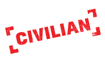 Civilian rubber stamp. Grunge design with dust scratches. Effects can be easily removed for a clean, crisp look. Color is easily changed.