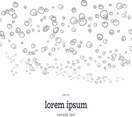 vector abstract background with contour of bubbles. decorative frame, card or invitation template. place for text