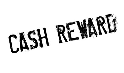 Cash Reward rubber stamp. Grunge design with dust scratches. Effects can be easily removed for a clean, crisp look. Color is easily changed.