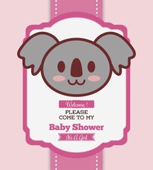 baby shower invitation with koala icon. colorful design. vector illustration