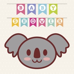 baby shower invitation with koala icon. colorful design. vector illustration