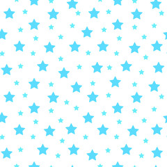 Fototapeta na wymiar Cute blue stars seamless pattern. Irregular. Good for boy design.