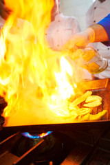 Chef in restaurant kitchen