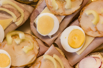 Home garnished sandwiches.