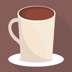 coffee cup icon over brown background. colorful design. vector illustration