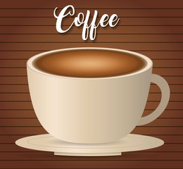 coffee cup icon over brown background. colorful design. vector illustration