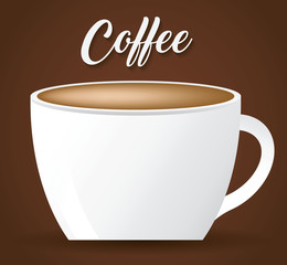 coffee cup icon over brown background. colorful design. vector illustration