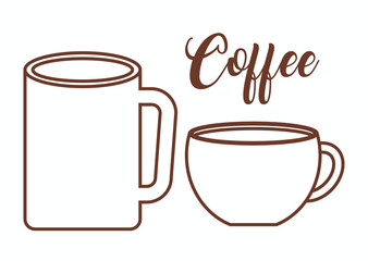 coffee drinks over white background. vector illustration