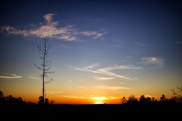 Fototapeta na wymiar Mississippi sun set of the desert