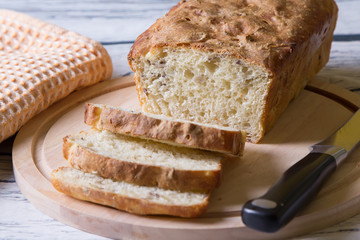 Wheat homemade fresh bread with seeds