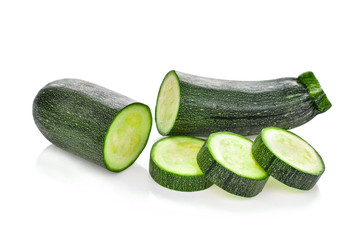 fresh zucchini cucumber isolated on white background