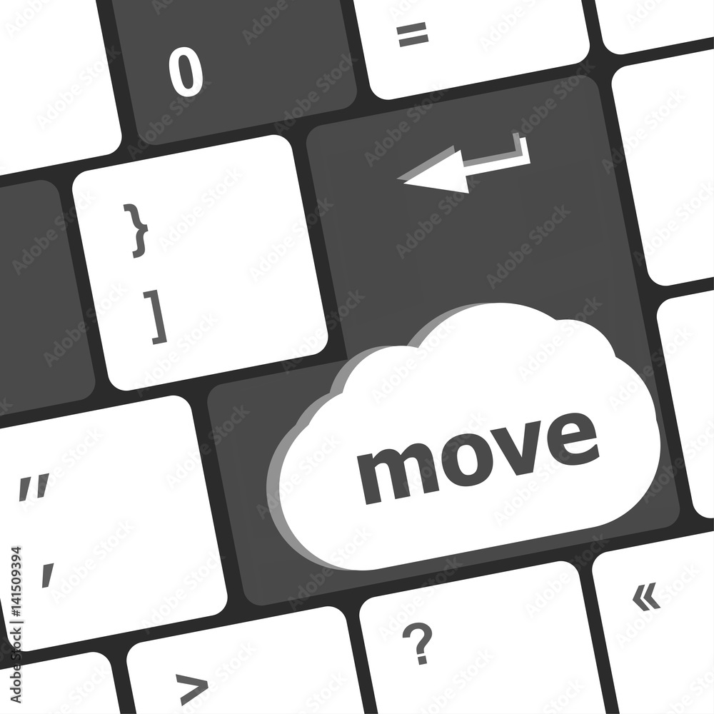 Poster move button word on enter keyboard keys