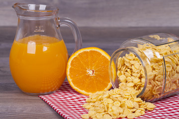 Healthy and tasty food on a wooden background