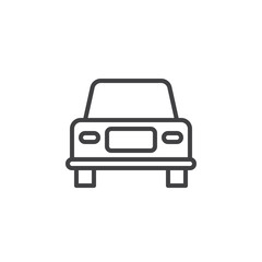 Car, vehicle line icon, outline vector sign, linear style pictogram isolated on white. Symbol, logo illustration. Editable stroke. Pixel perfect