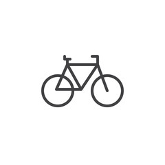 Fototapeta premium Bicycle, cycling line icon, outline vector sign, linear style pictogram isolated on white. Bike symbol, logo illustration. Editable stroke. Pixel perfect
