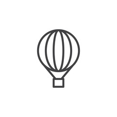 Hot air balloon line icon, outline vector sign, linear style pictogram isolated on white. Symbol, logo illustration. Editable stroke. Pixel perfect