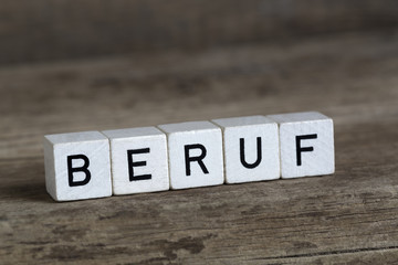 German word profession, written in cubes