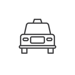 Car, vehicle line icon, outline vector sign, linear style pictogram isolated on white. Taxi symbol, logo illustration. Editable stroke. Pixel perfect