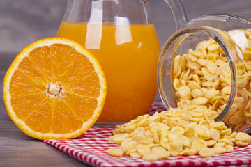 Healthy and tasty food on a wooden background