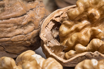 open walnut with kernel 
