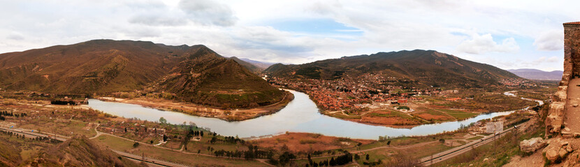 two mountain rivers Aragvi and Kura